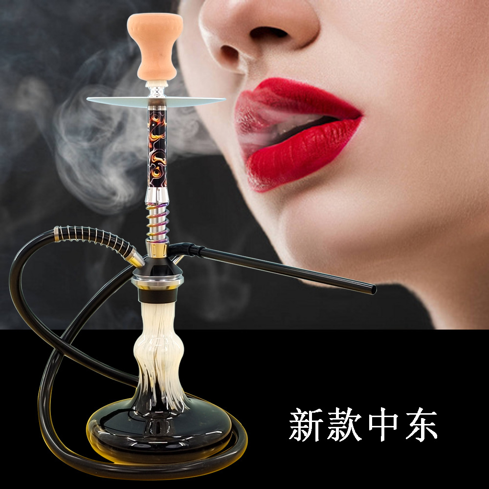 工厂直销阿拉伯水烟壶hookah shisha跨境电商新款铝合金中号1管