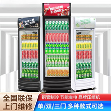 冷藏展示柜饮料柜立式商用出口单门保鲜柜双门啤酒柜饭店超市冰柜