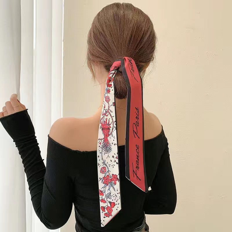 Hot Sale Dragon Boat Festival Mid-Autumn Festival Gift Box Silk Scarf All-Match Long Silk Scarf Tied Bag Ribbon Popular Gift Ribbon