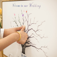 婚礼签到框结婚祝福板毕业指纹签到树同学签名台相框画签到本