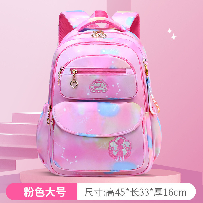 Popular Cross-Border Foreign Trade Primary School Schoolbag Children Burden Alleviation Waterproof Backpack Girls Fashion Printed Logo Wholesale