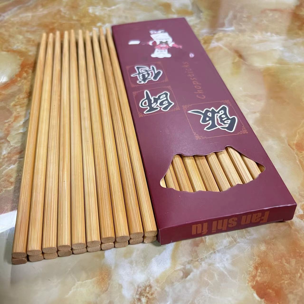 Rice Master Tableware Chopsticks Cup Alishan Chopsticks Toothpick Bamboo Product Set Stall Running Rivers and Lakes Wholesale