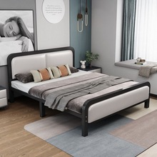 加厚铁艺床1.8双人现代简约出租屋小户型铁床单人1米1.5米铁架床