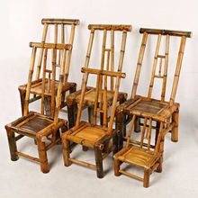 竹椅竹制编制靠背子乘凉椅古风摄影椅茶室餐椅家用传统中式椅跨境