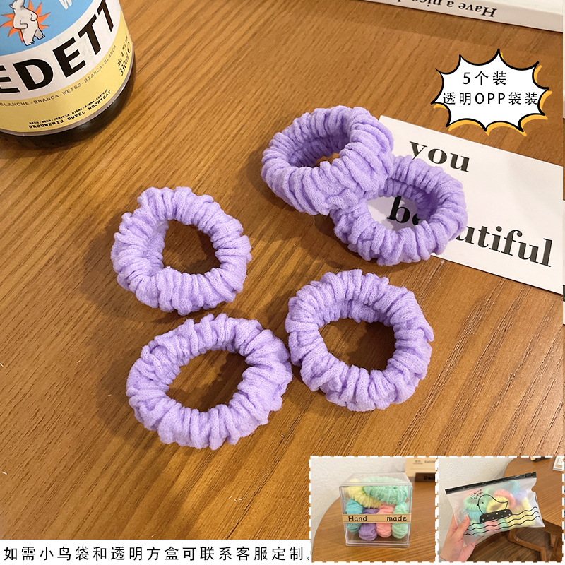 Bagged Children's Hair Band for Bun Haircut Women's Simple Elegant Ponytail Hair-Binding Rubber Headband Head Rope High Elastic Durable Hair Rope