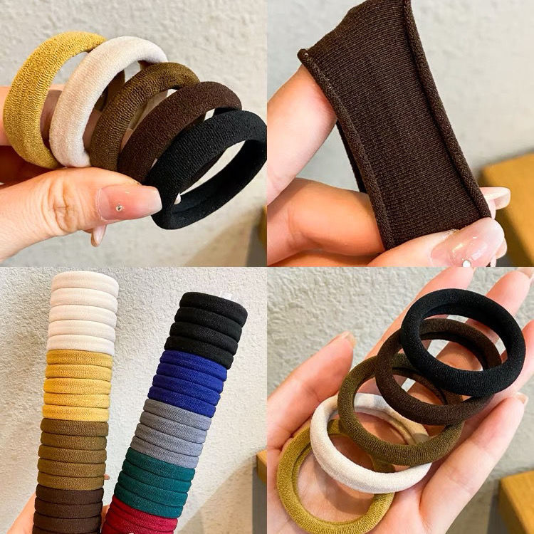 Hair Ring Hair Accessories Wholesale High Elastic Rubber Band Hairtie Thick Hair Rope Female Hair Korean Basic Simple Headband Ornament