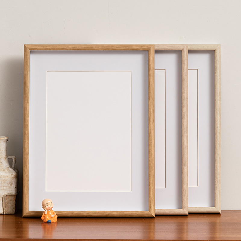 实木质书法手写空白相框书画框装裱框diy毛笔字练习8寸a4摆台