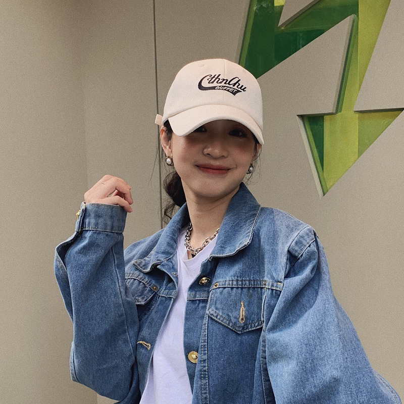 港风复古街头ins字母棒球帽子女春夏天韩版显脸小鸭舌帽情侣百搭