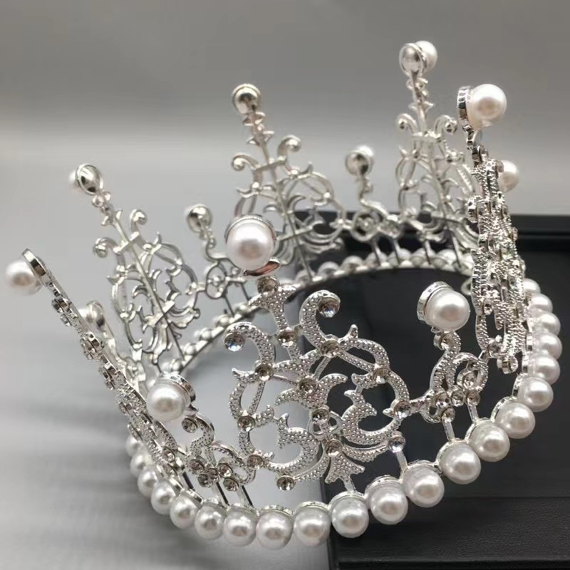 Birthday Cake Crown Decoration Decoration Bridal Crown Hairware Princess Crown Pearl Small Crown Decoration