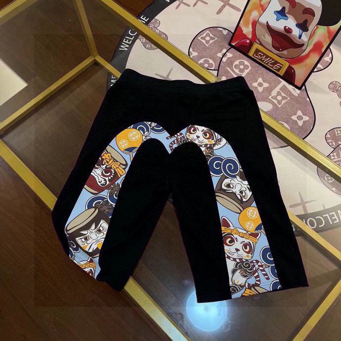 24aw新款 evisu福神亿万大渔祈愿印花宽松休闲短裤-阿里巴巴