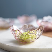 下午茶日式樱花玻璃味碟碟酱料碟碟子小碗家用醋碟火锅盘子