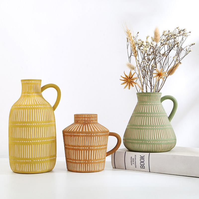 cross-border european ins ceramic vase decoration office sample room home decoration flower arrangement crafts