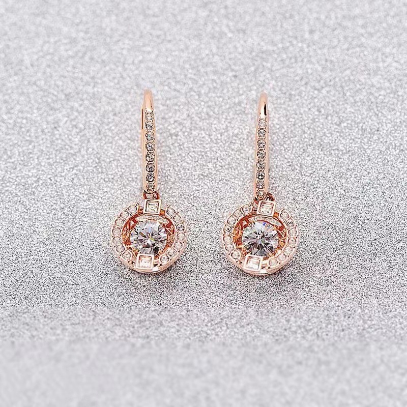 施家1:1高品质跳动的心耳钉女施华洛元素水晶灵动耳环女厂家代发