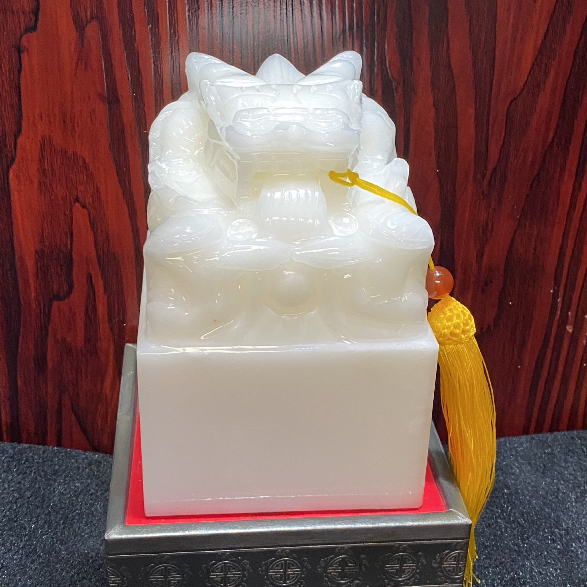 真玉石印章 白玉龙头玉玺雕刻工艺品商务礼品摆件刻字书画纪念品