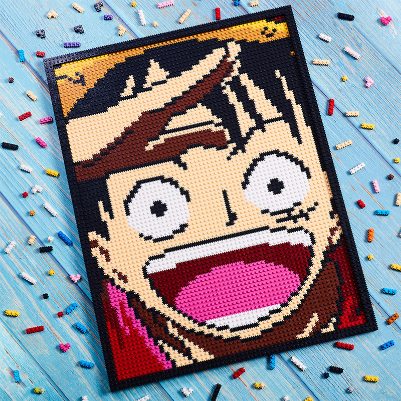 兼容乐高串联积木像素画微颗粒海贼火影拼图拼装益智玩具批发跨境