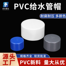 世方管业 PVC加厚国标给水管帽白色塑料堵头 灰色保护盖 蓝色堵水