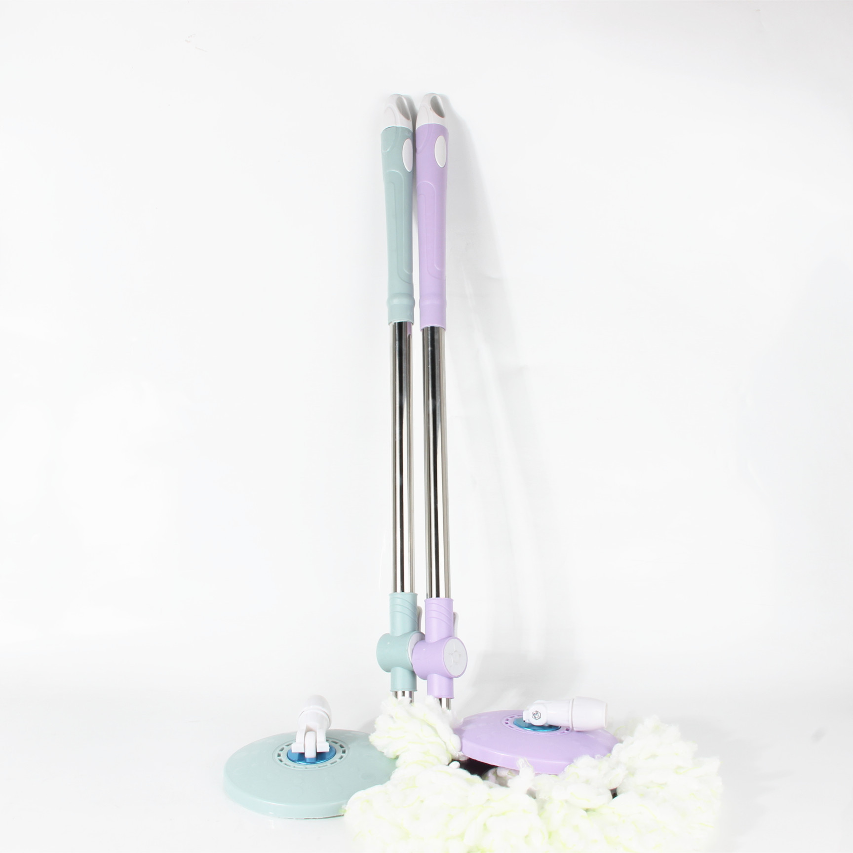 可伸缩圆形旋转拖把粗棉线家用拖把十元百货开店货源日用百货配货