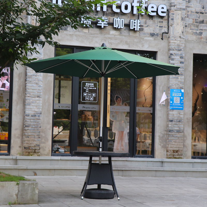 双顶铝中柱遮阳伞庭院休闲伞咖啡厅店面营业伞户外双层直杆伞