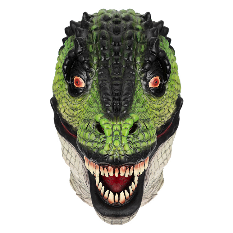 万圣节面具乳胶头套侏罗纪公园同款恐龙头套表演道具酒吧舞会