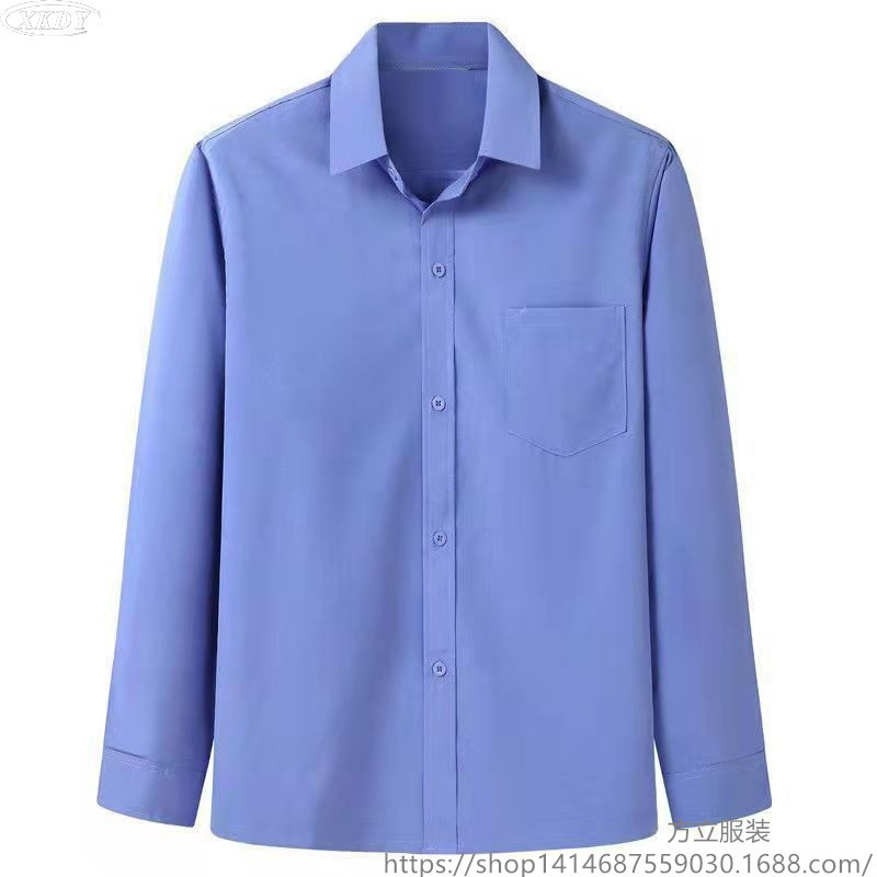 Men's Shirt Long Sleeve Middle-Aged and Elderly Loose Men's Clothing Polo Collar Top Spring and Summer Casual Shirt Non-Ironing Bottoming Shirt