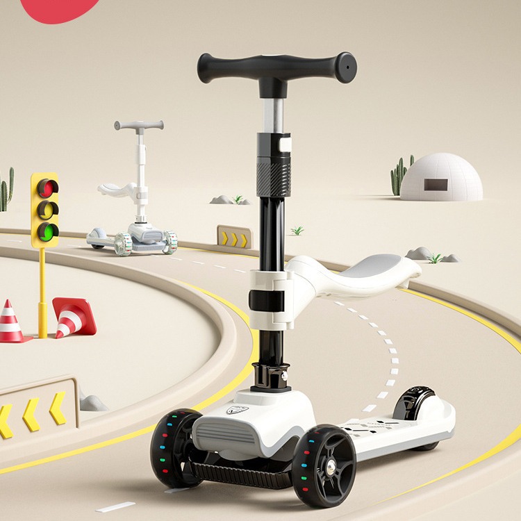 曼龙幻影儿童三合一滑板车1-3-6岁宝宝滑行车可折叠溜溜车男女孩