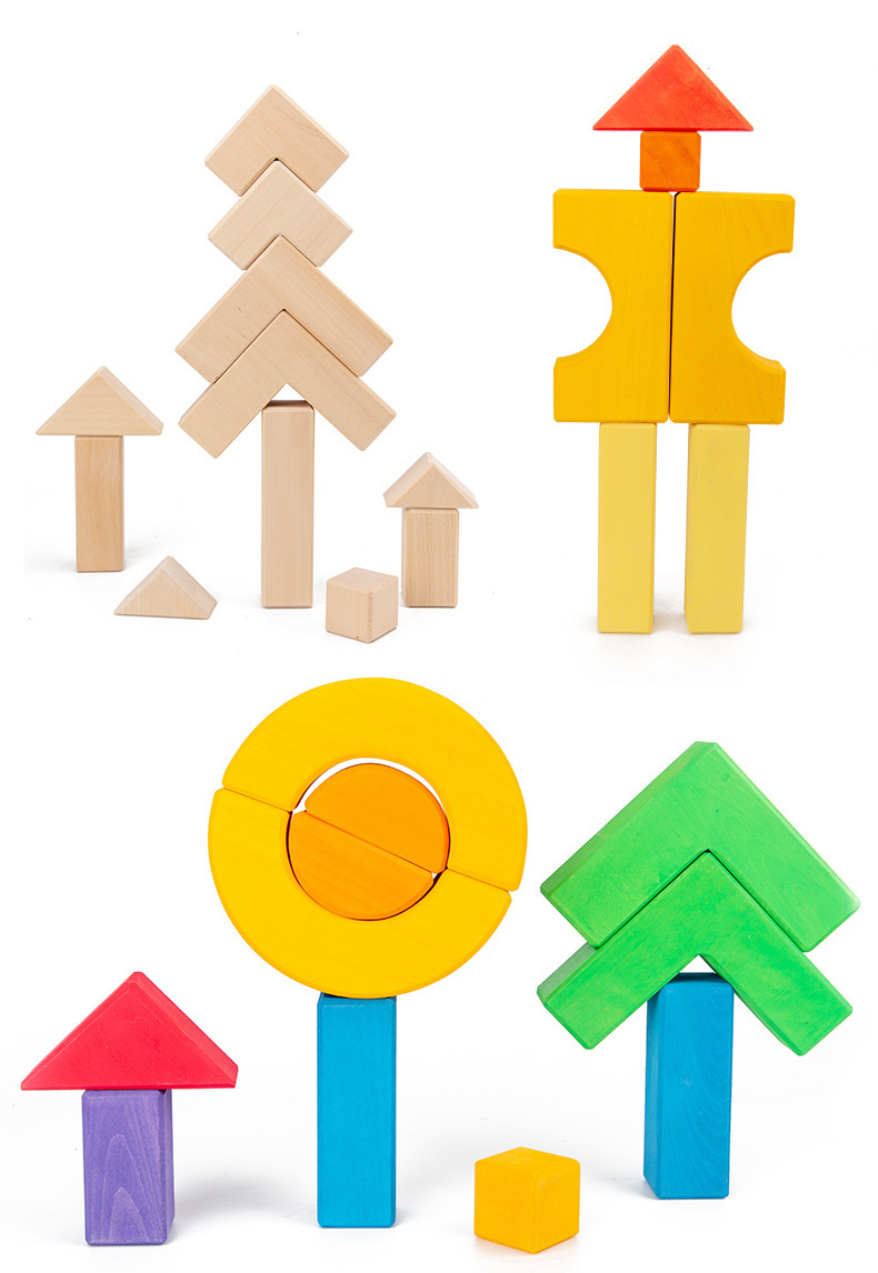 木制椴木一千零一夜城堡罗马足球姐妹拼搭搭建积木儿童玩具套装