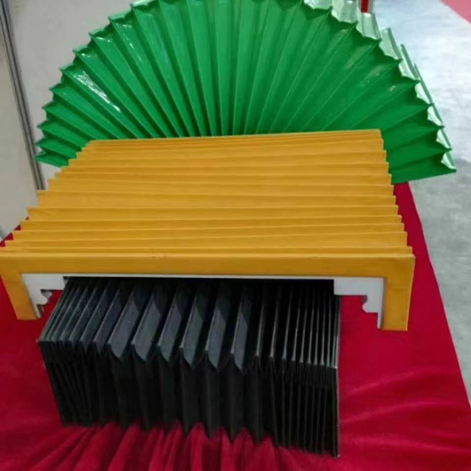 现货升降机伸缩式防尘罩 机床横梁防尘折布 拉筋阻燃风琴式防护罩