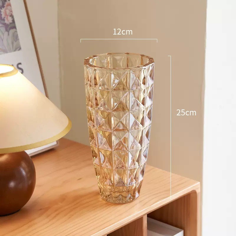 Thick Glass Vase Transparent High-Grade Hydroponic Flower Lily Rose Flowers Ins Style Good-looking Ornaments