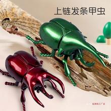 独角仙创意整蛊道具会动的昆虫模型儿童上链格斗甲虫发条动物玩具