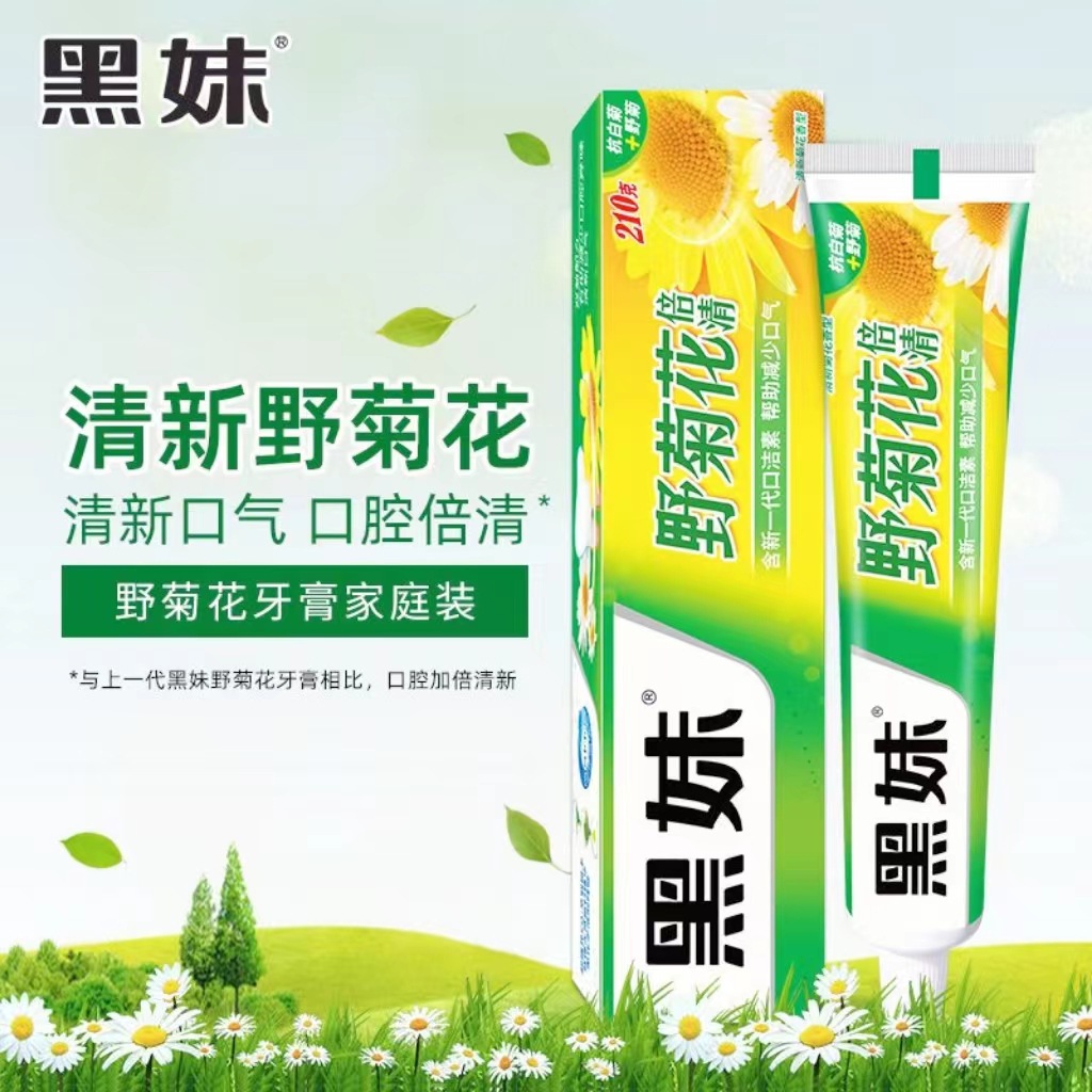 【民族品牌】黑妹野菊花口腔倍清茶极爽减少牙菌斑呵护牙龈牙膏