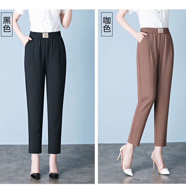 2023 Spring and Summer New Popular Slim Fit Skinny Slim Looking Fashion Trendy plus Size High Waist Black Casual Pants for Women