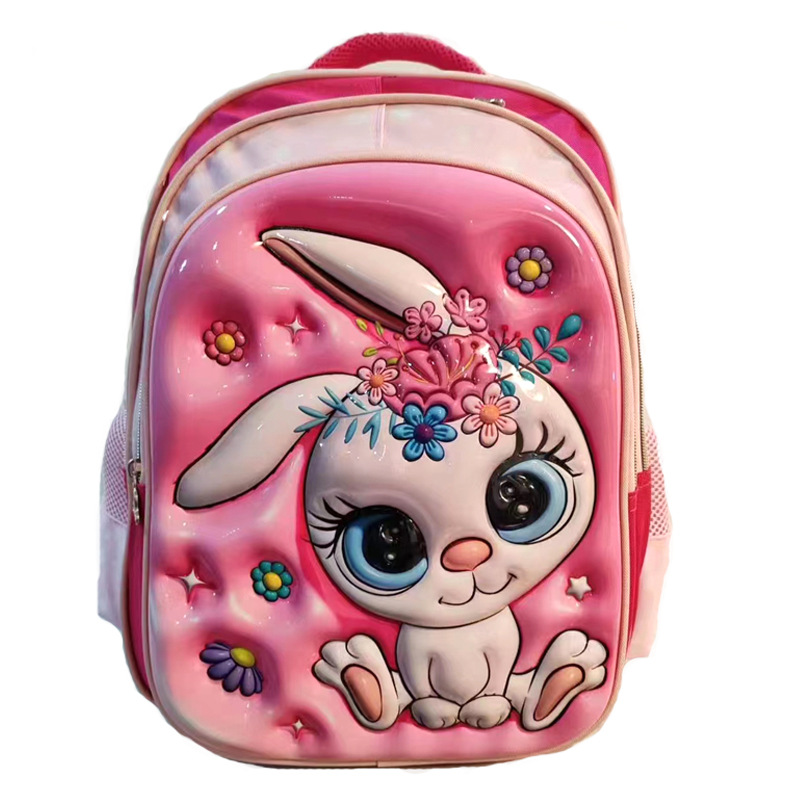新款外贸儿童小学生女童双肩书包卡通立体图案背包schoolbag-阿里巴巴