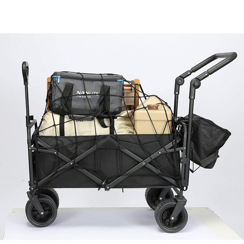 焱森露营车手推车儿童营地车户外遮阳带顶棚野营旅行折叠拖车拉车