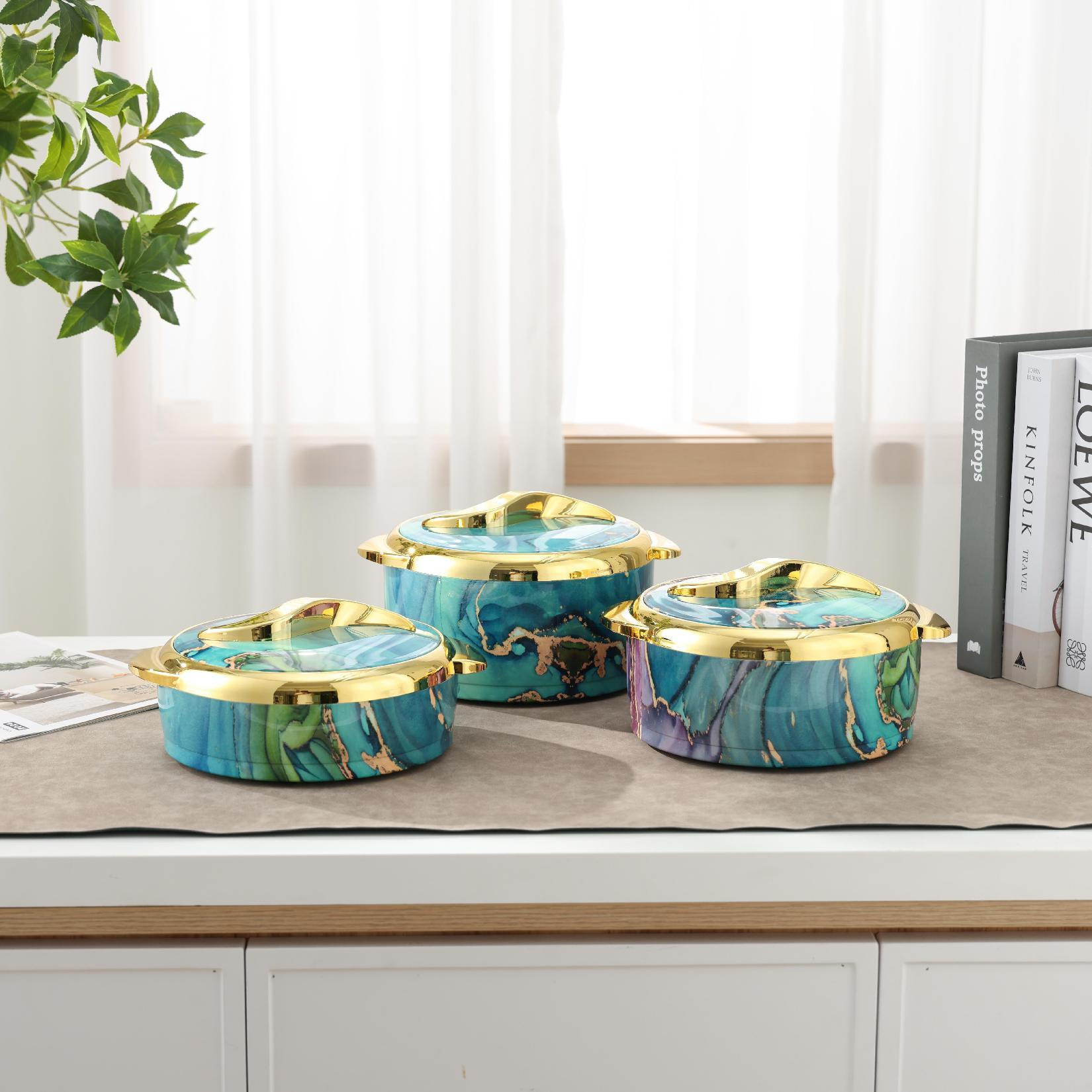 crisper fireless cooker cross-border creative color stainless steel double layer thermal box three-piece hot and cold food container box