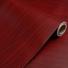 加厚防水家具翻新木纹贴纸自粘柜子桌面木门红色木纹纸仿红木木板
