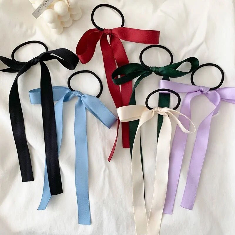 Korean Style New Bow Ribbon Ins Internet Celebrity Girl Sweet All-Match Hair Band Ribbon Hair Rope Hair Accessories Hair Rope
