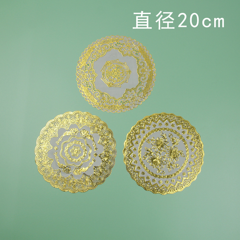 Placemat round 20cm PVC Gilding Coaster Western-Style Placemat Ashtray Pad Placemat Heat Proof Mat Factory Direct Sales