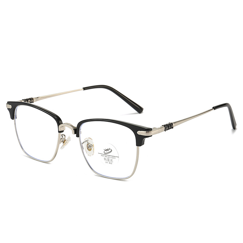 New Metal Half Frame HD Anti-Blue Ray Reading Glasses Business Men Presbyopic Glasses Elderly Reading Reading Glasses