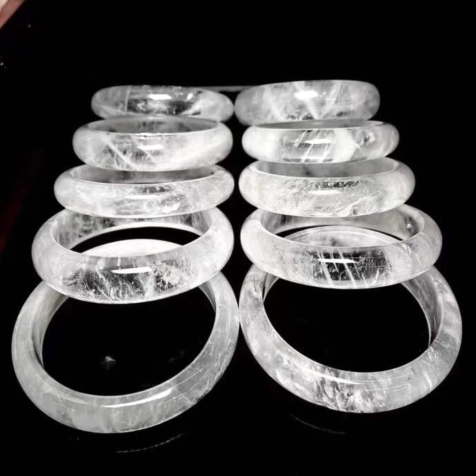 厂家直供天然白幽灵白水晶手镯 干净明亮 时尚白水晶白幽灵手镯