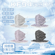 出口日本冷感KF94一次性蕾丝口罩鱼嘴型口罩清凉感KN95coolmask