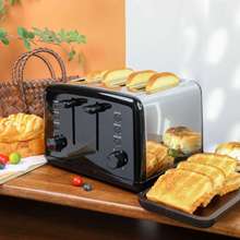 厂家现货批发欧规吐司机 烤面包机4片不锈钢多士炉6档家用早餐机