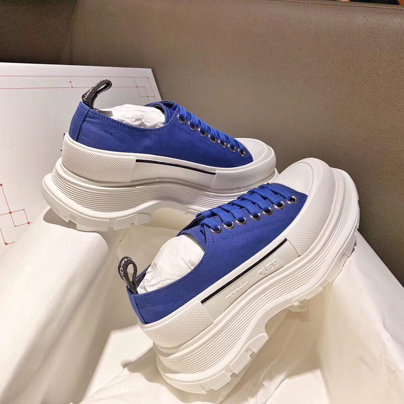 高版本麦昆帆布鞋女小白鞋2022新款麦坤厚底松糕鞋内增高老爹鞋女