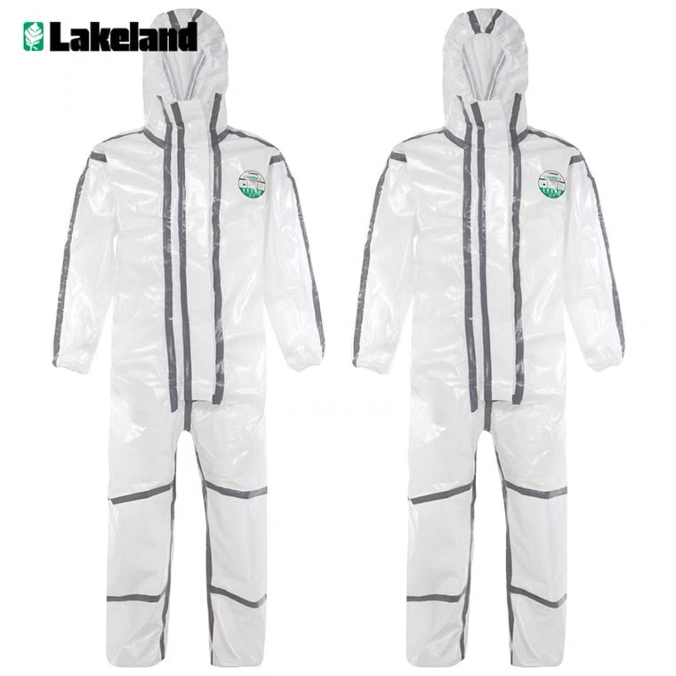 雷克兰ct2s428高性能化学防护服 带帽耐酸碱劳保连体服白喷漆农药