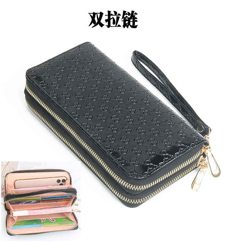 Women's Wallet New Women's Long Wallet Casual Double Zipper Women's Wallet Mobile Phone Bag Clutch Coin Purse Card Holder