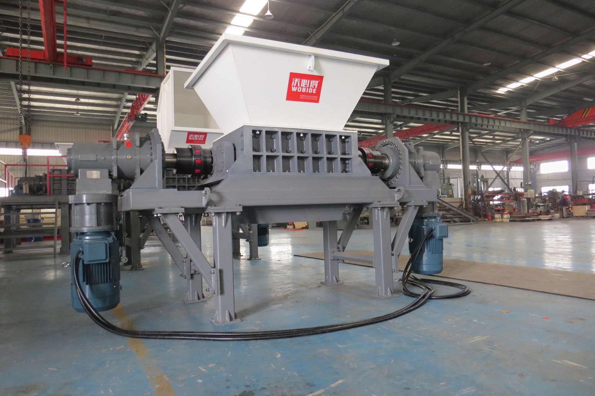 沃必得 wt800型双轴撕碎机 管材托盘汽车外壳金属撕碎机源头厂家