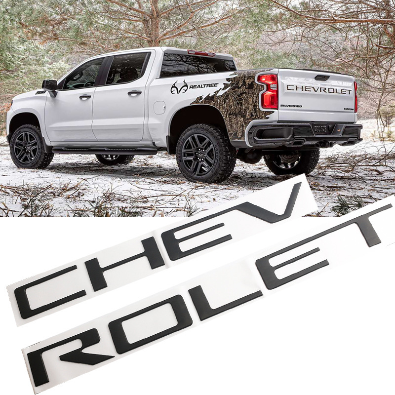 适用于雪佛兰silverado尾箱标 chevrolet改装贴标 皮卡车标3d贴标