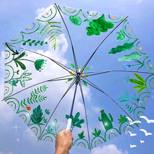 幼儿园彩绘伞空白雨伞儿童绘画手工涂鸦diy手绘画透明画画道具伞