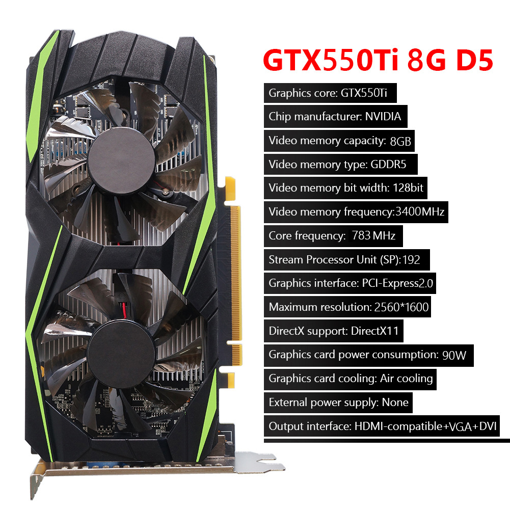 nvidia gtx 550ti 2 3 6 8gb gddr5 兼容vga dvi接口-阿里巴巴