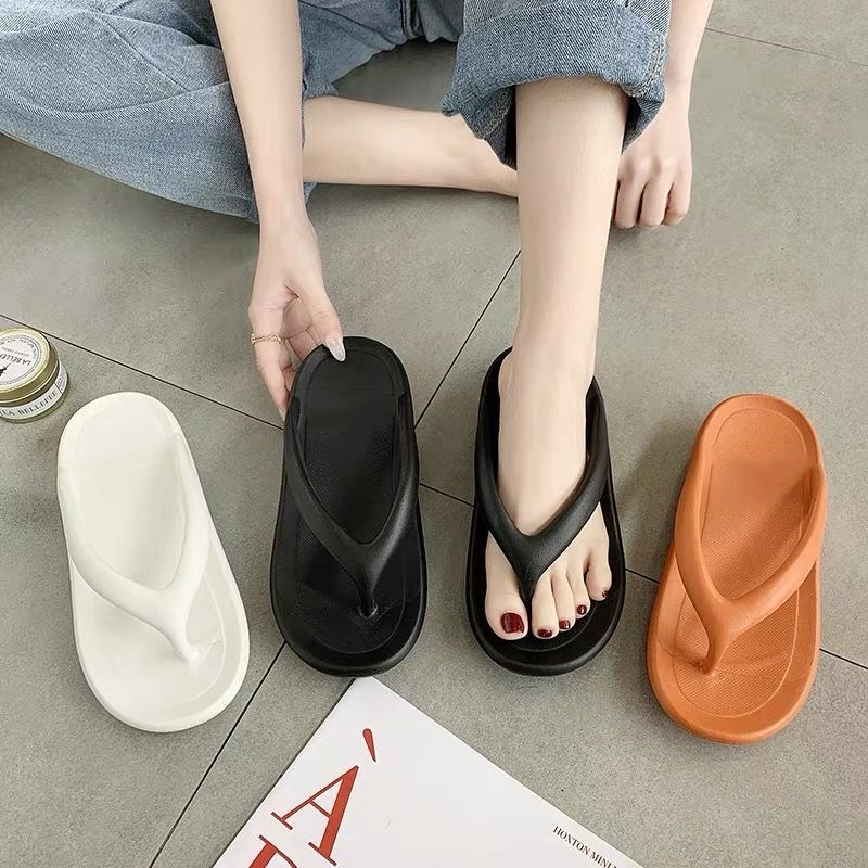 Couple's Thick-Soled Beach Flip-Flops Women's 2022 New Outdoor Flip-Flops Ins Trendy Summer Bathroom Non-Slip