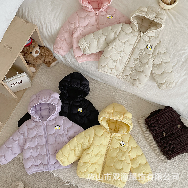 宝宝轻薄羽绒棉服男女童棉袄儿童棉衣冬装连帽夹克外套秋冬新款